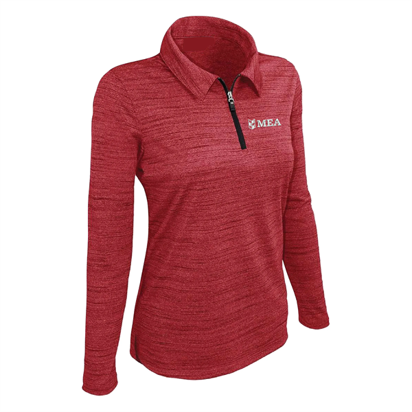 Ladies 1/4 Zip Long Sleeve Polo